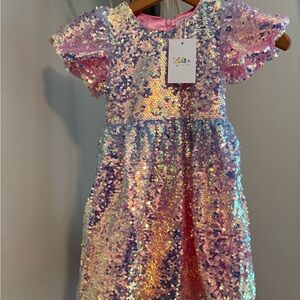Lola + The Boys Rainbow Ombre Shimmering Sequin Dress